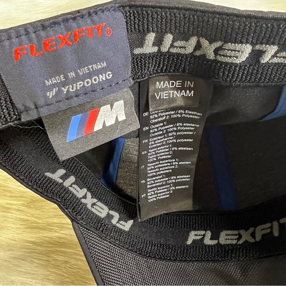 BMW Limited Edition M Racing Metallic Black Silver Logo Ball Cap Flexfit Hat NEW - Picture 9 of 16